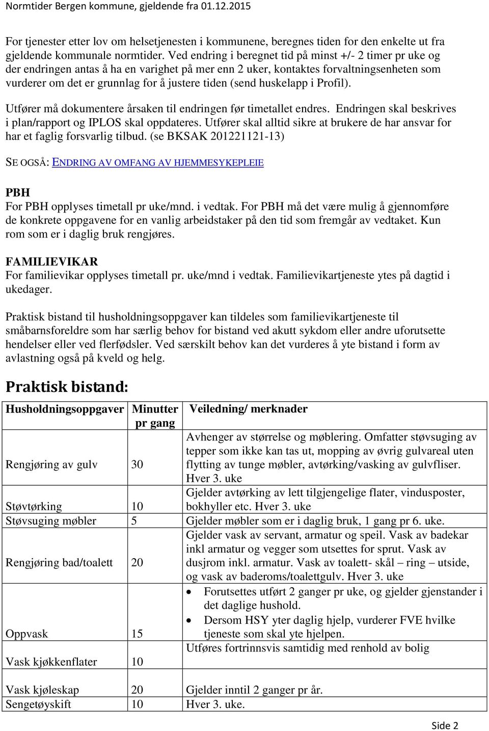 (send huskelapp i Profil). Utfører må dokumentere årsaken til endringen før timetallet endres. Endringen skal beskrives i plan/rapport og IPLOS skal oppdateres.