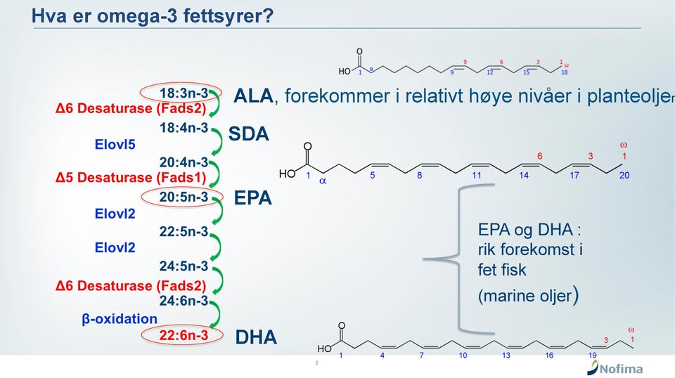 nivåer i planteoljer SDA EPA EPA og