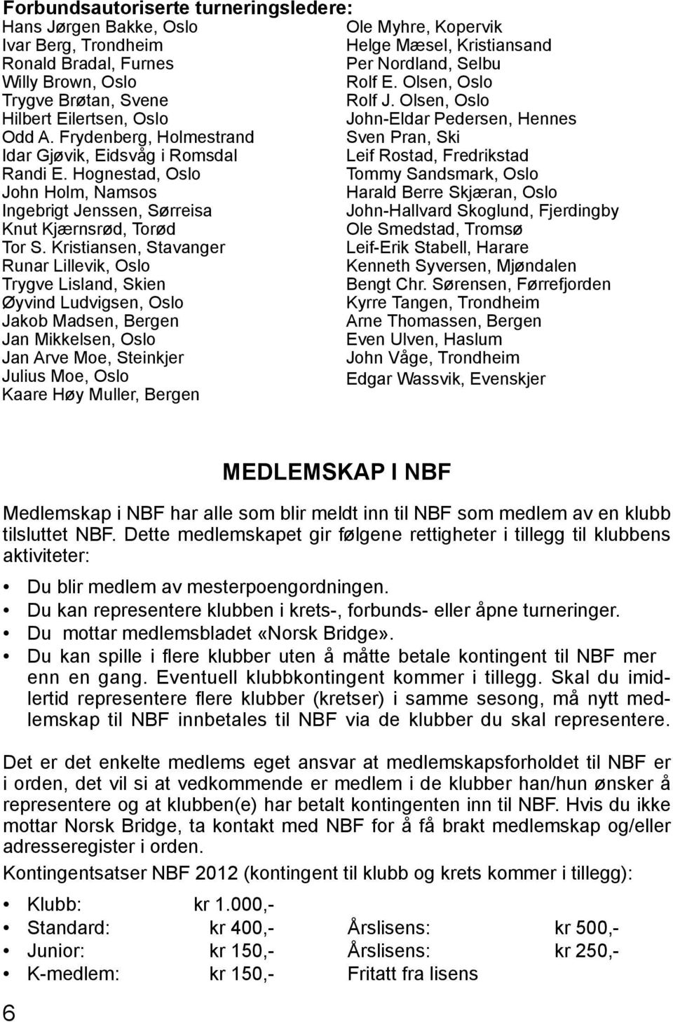 Frydenberg, Holmestrand Sven Pran, Ski Idar Gjøvik, Eidsvåg i Romsdal Leif Rostad, Fredrikstad Randi E.