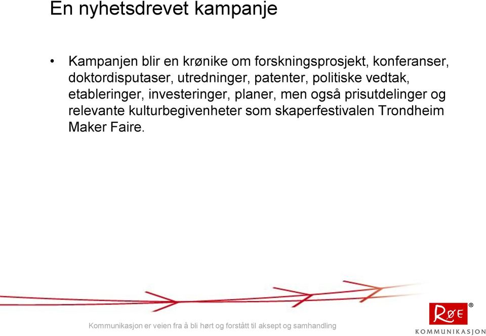 patenter, politiske vedtak, etableringer, investeringer, planer, men