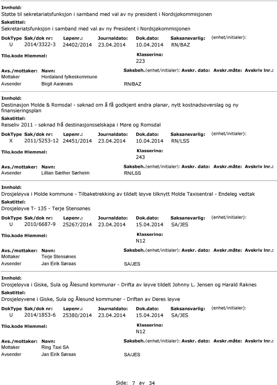 - søknad frå destinasjonsselskapa i Møre og Romsdal X 2011/5253-12 24451/2014 10.04.