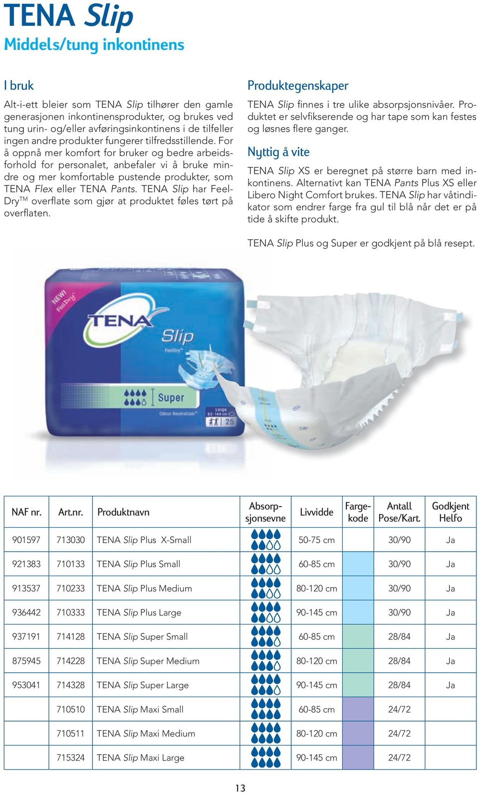 For å oppnå mer komfort for bruker og bedre arbeidsforhold for personalet, anbefaler vi å bruke mindre og mer komfortable pustende produkter, som TENA Flex eller TENA Pants.