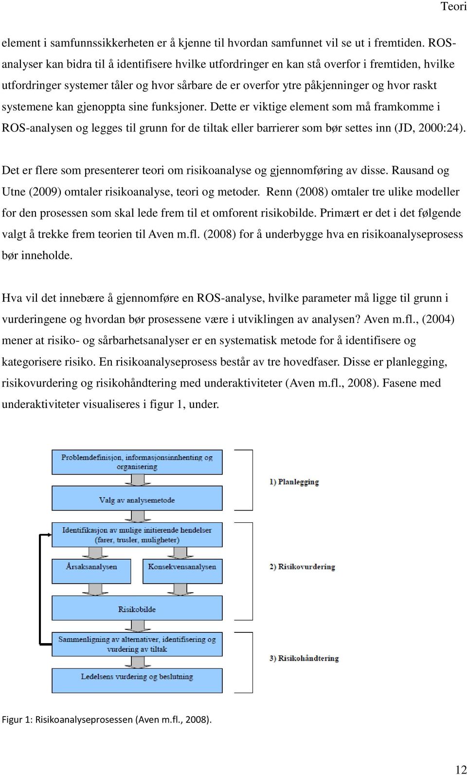 kan gjenoppta sine funksjoner. Dette er viktige element som må framkomme i ROS-analysen og legges til grunn for de tiltak eller barrierer som bør settes inn (JD, 2000:24).