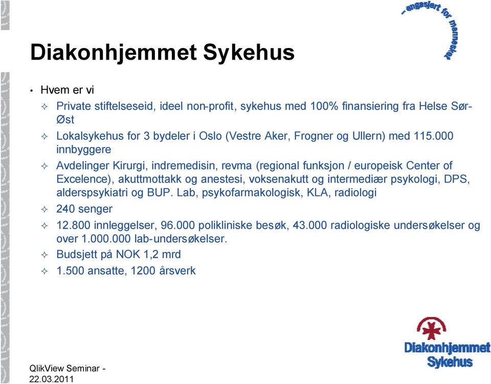 000 innbyggere Avdelinger Kirurgi, indremedisin, revma (regional funksjon / europeisk Center of Excelence), akuttmottakk og anestesi, voksenakutt og