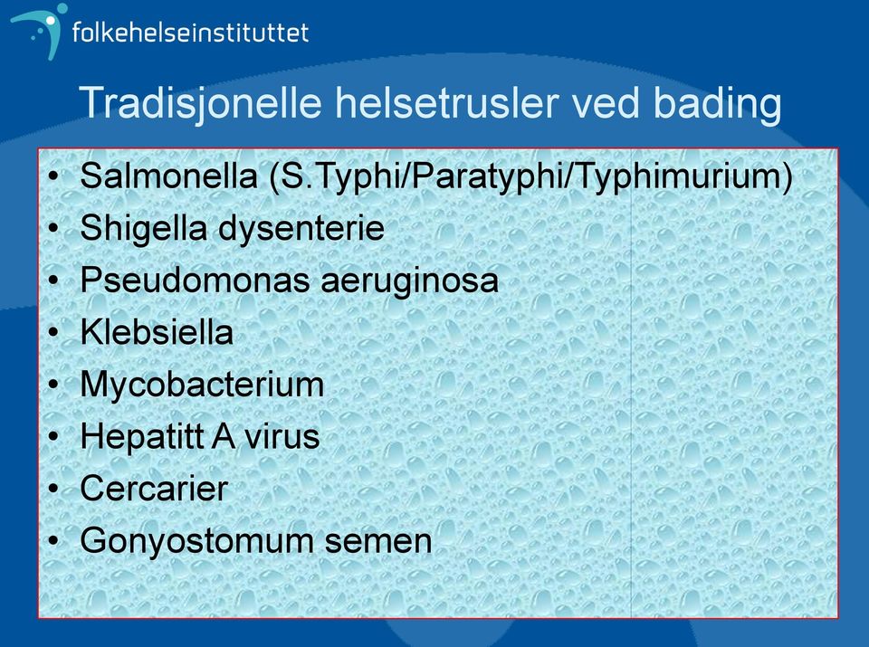 dysenterie Pseudomonas aeruginosa Klebsiella