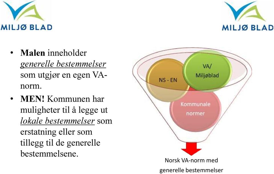 erstatning eller som tillegg til de generelle bestemmelsene.