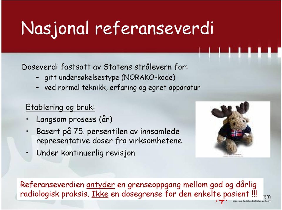 persentilen av innsamlede representative doser fra virksomhetene Under kontinuerlig revisjon