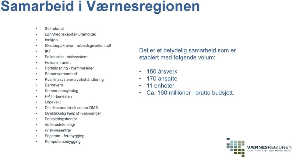 Distriktsmedisinsk senter DMS Øyeblikkelig hjelp Ø-hjelpsenger Forvaltningskontor Velferdsteknologi Frisklivssentral Fagteam - forebygging