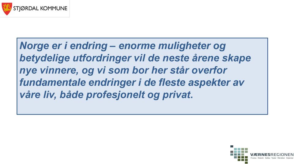 vi som bor her står overfor fundamentale endringer i