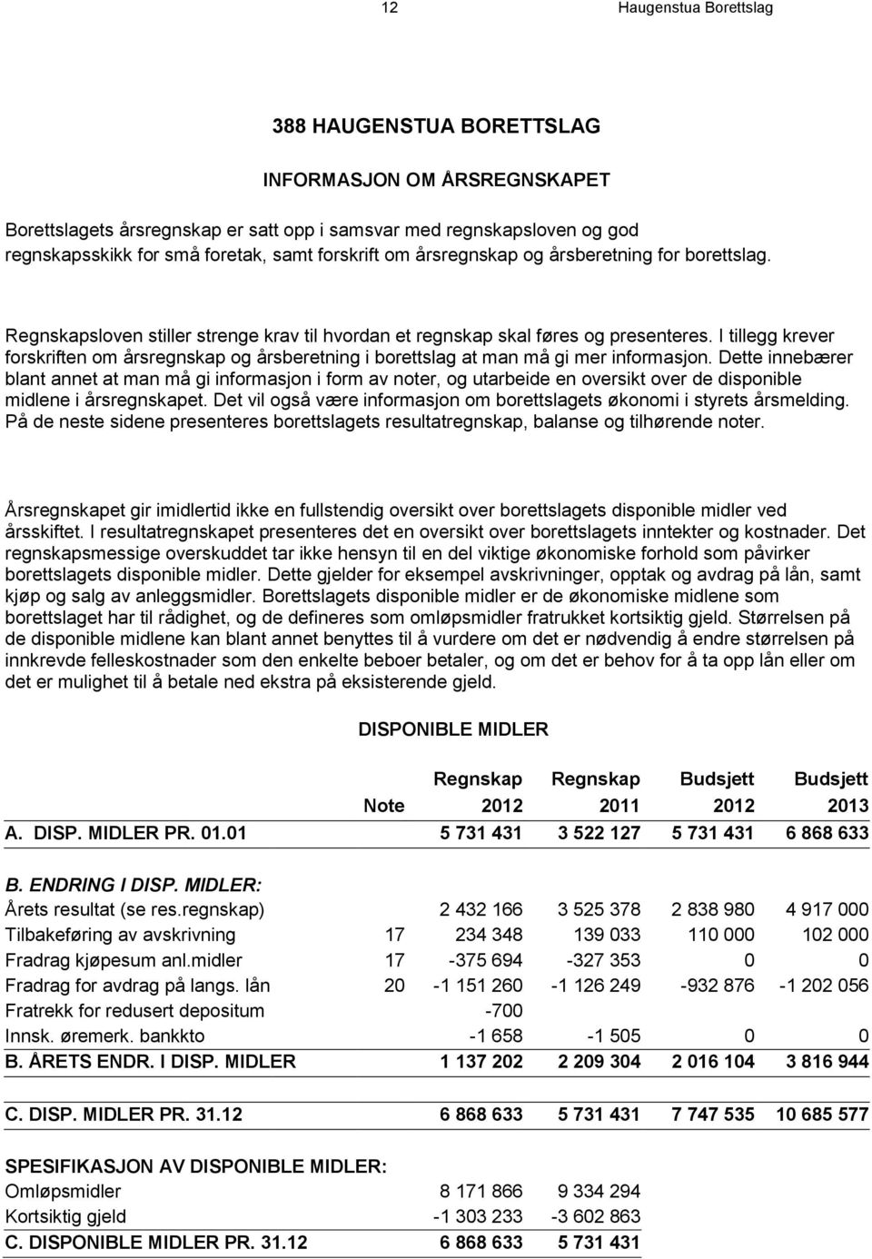 I tillegg krever forskriften om årsregnskap og årsberetning i borettslag at man må gi mer informasjon.