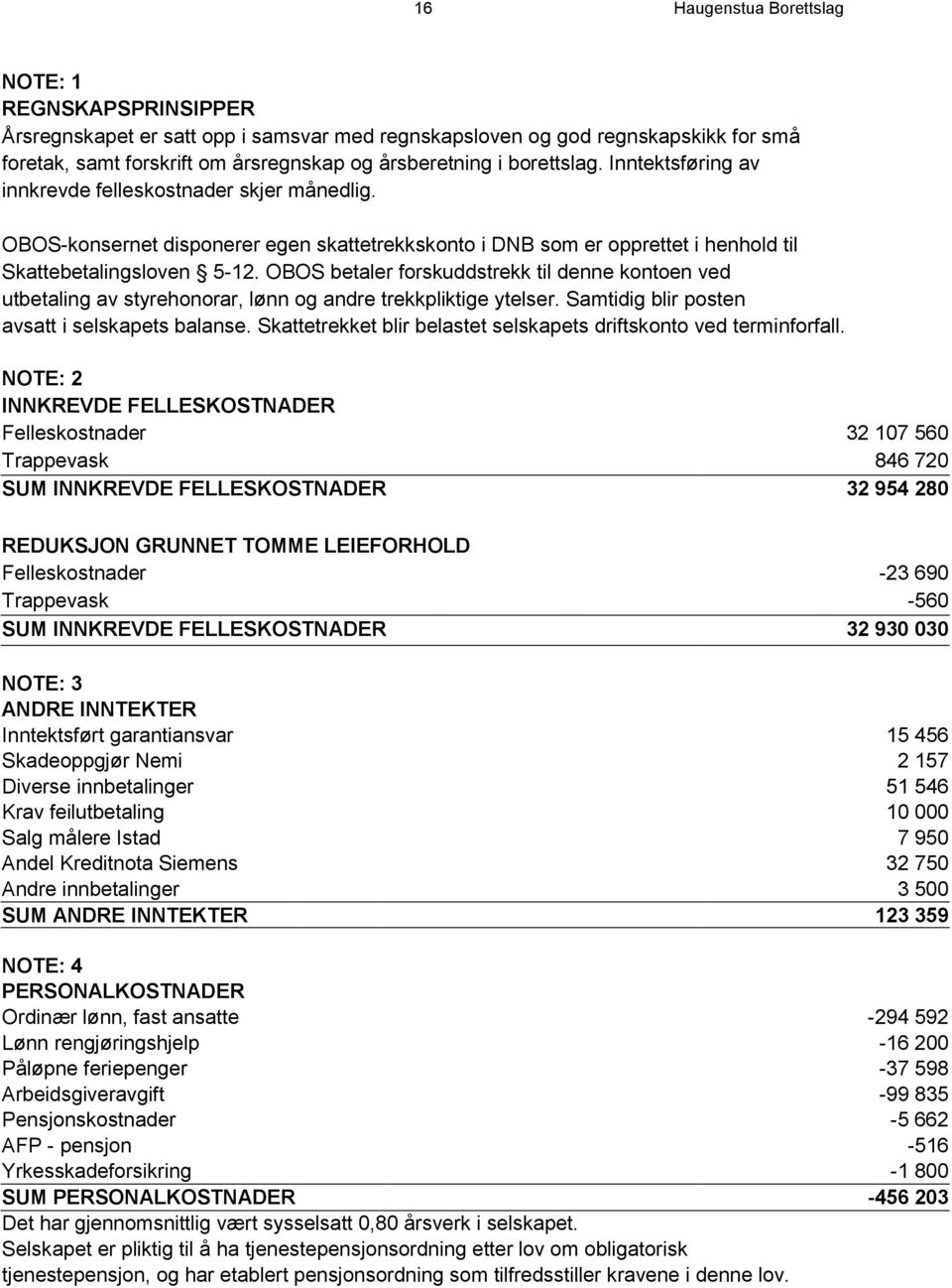 OBOS betaler forskuddstrekk til denne kontoen ved utbetaling av styrehonorar, lønn og andre trekkpliktige ytelser. Samtidig blir posten avsatt i selskapets balanse.