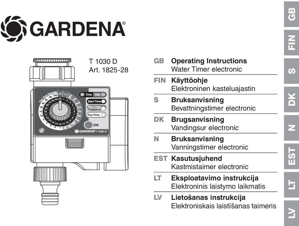 Bruksanvisning Bevattningstimer electronic DK Brugsanvisning Vandingsur electronic Bruksanvisning