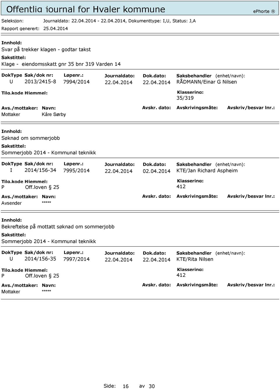 2014 KTE/Jan Richard Aspheim Tilg.kode P Hjemmel: Off.