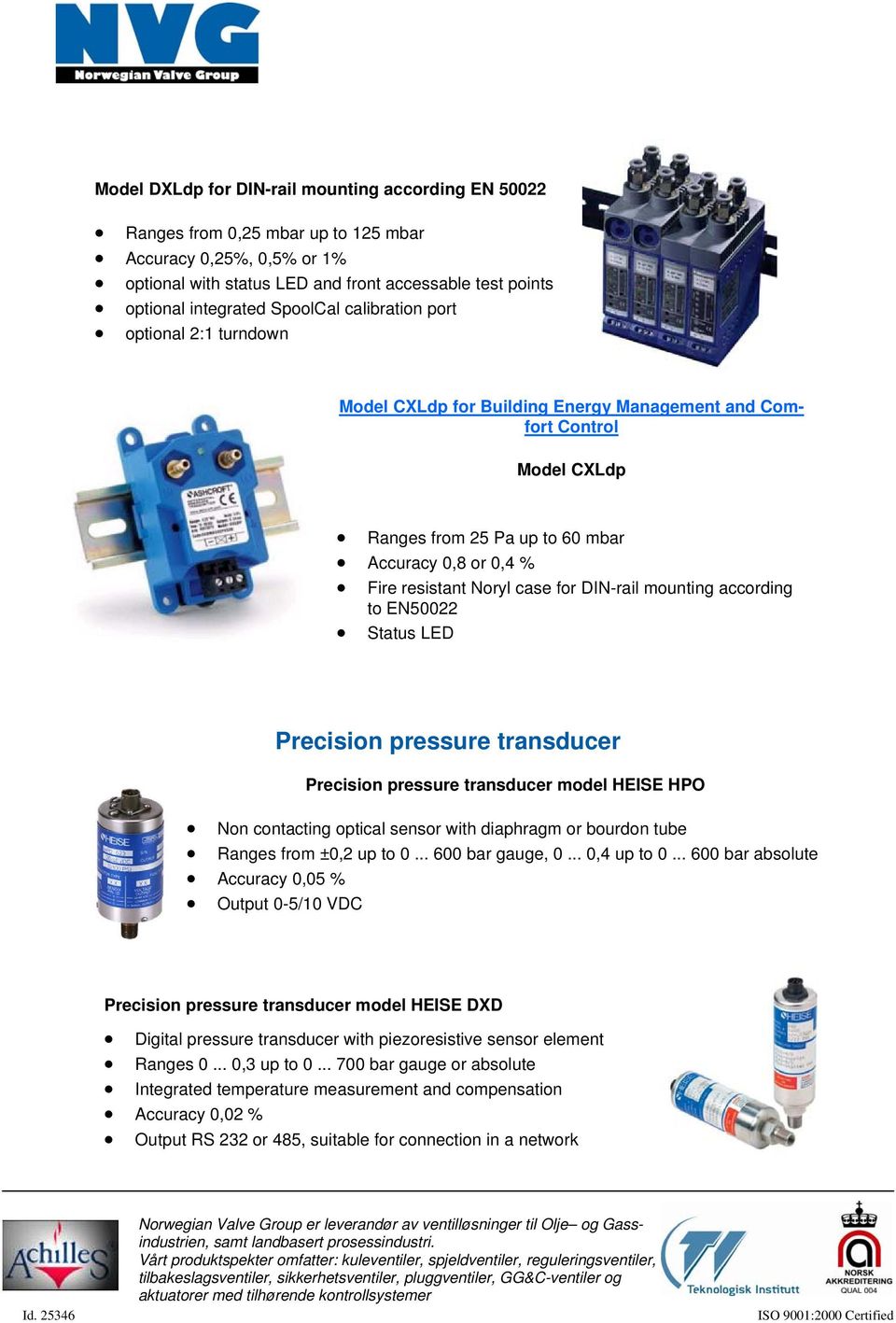 case for DIN-rail mounting according to EN50022 Status LED Precision pressure transducer Precision pressure transducer model HEISE HPO Non contacting optical sensor with diaphragm or bourdon tube