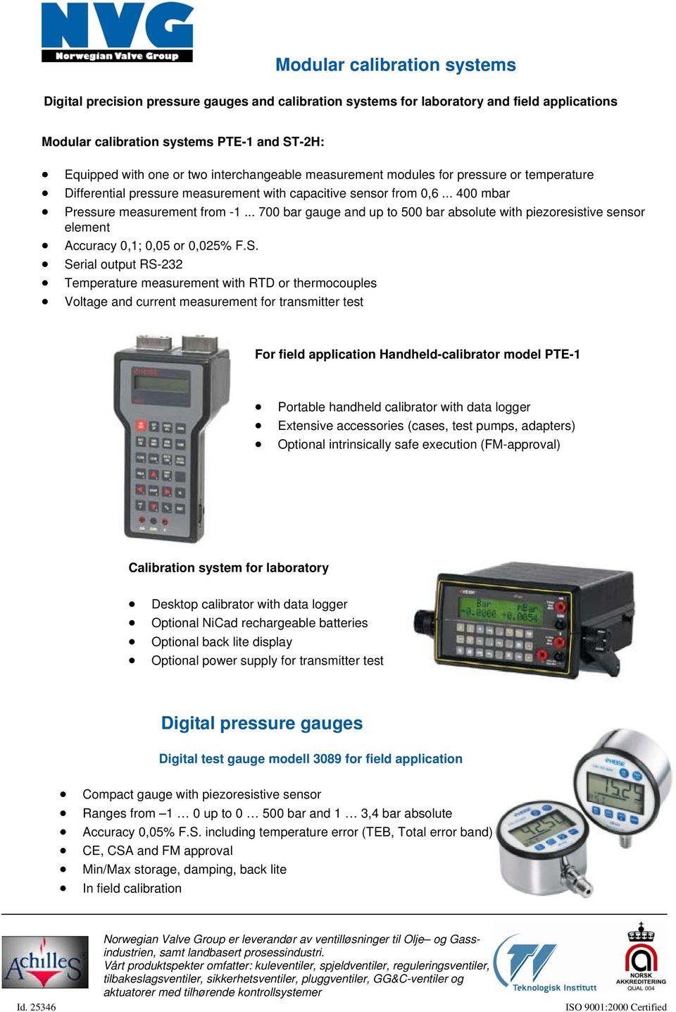 .. 700 bar gauge and up to 500 bar absolute with piezoresistive sensor element Accuracy 0,1; 0,05 or 0,025% F.S.