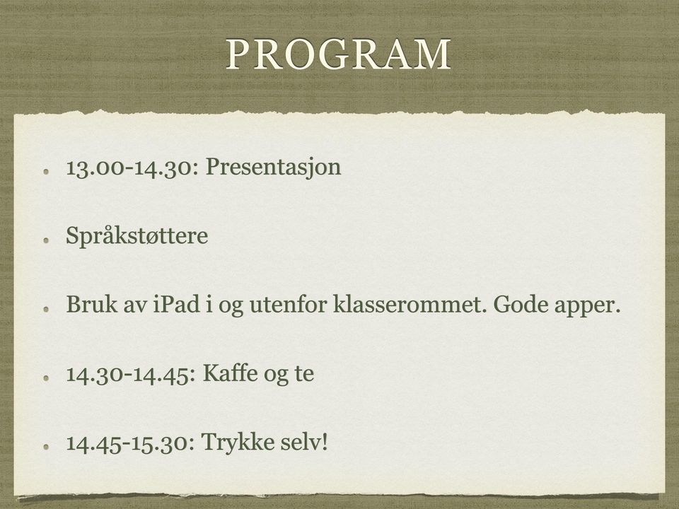 av ipad i og utenfor klasserommet.