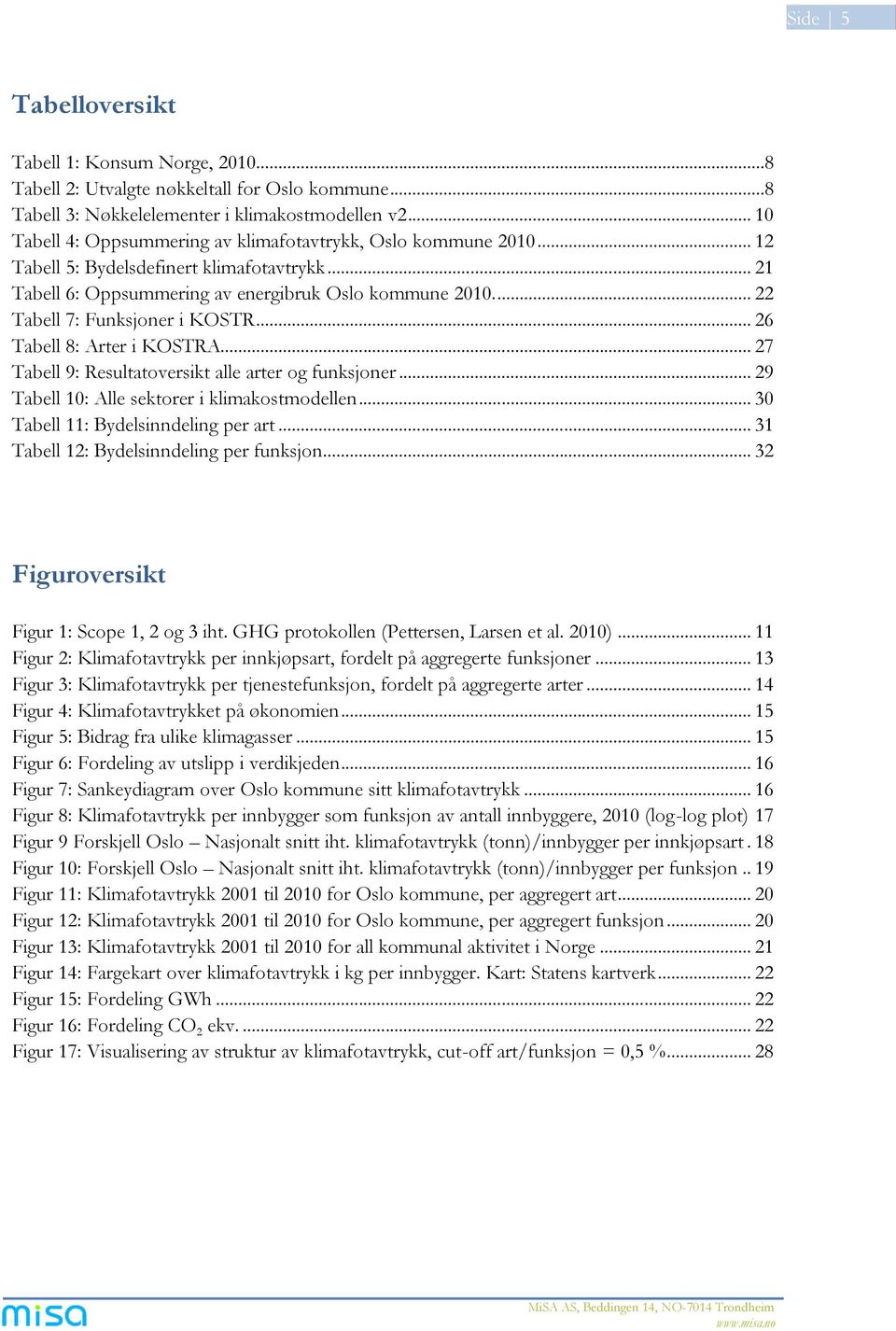 .. 22 Tabell 7: Funksjoner i KOSTR... 26 Tabell 8: Arter i KOSTRA... 27 Tabell 9: Resultatoversikt alle arter og funksjoner... 29 Tabell 10: Alle sektorer i klimakostmodellen.