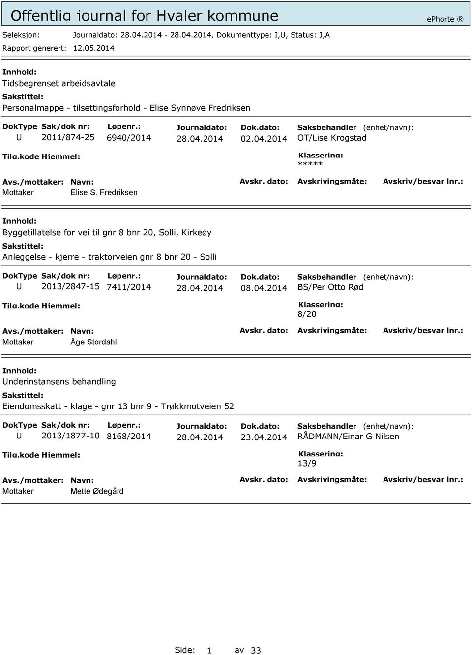 Fredriksen Byggetillatelse for vei til gnr 8 bnr 20, Solli, Kirkeøy Anleggelse - kjerre - traktorveien gnr 8 bnr 20 - Solli 2013/2847-15