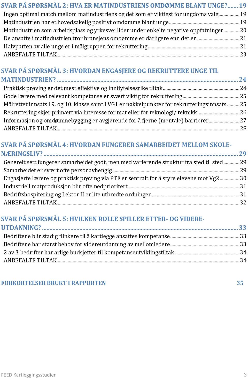 .. 20 De ansatte i matindustrien tror bransjens omdømme er dårligere enn det er... 21 Halvparten av alle unge er i målgruppen for rekruttering... 21 ANBEFALTE TILTAK.