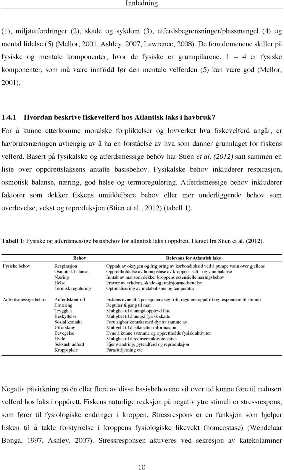 1.4.1 Hvordan beskrive fiskevelferd hos Atlantisk laks i havbruk?