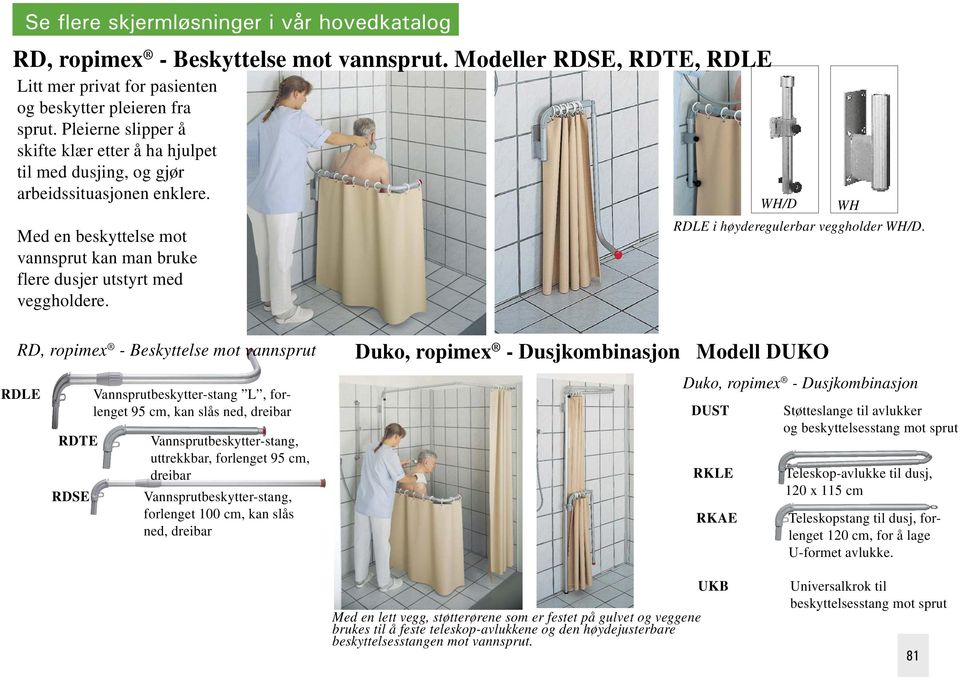 WH/D WH RDLE i høyderegulerbar veggholder WH/D.