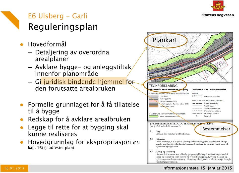 få tillatelse til å bygge Redskap for å avklare arealbruken Legge til rette for at bygging skal kunne realiseres