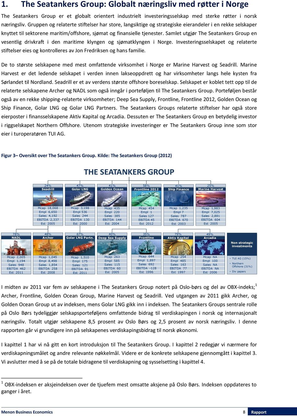 Samlet utgjør The Seatankers Group en vesentlig drivkraft i den maritime klyngen og sjømatklyngen i Norge.