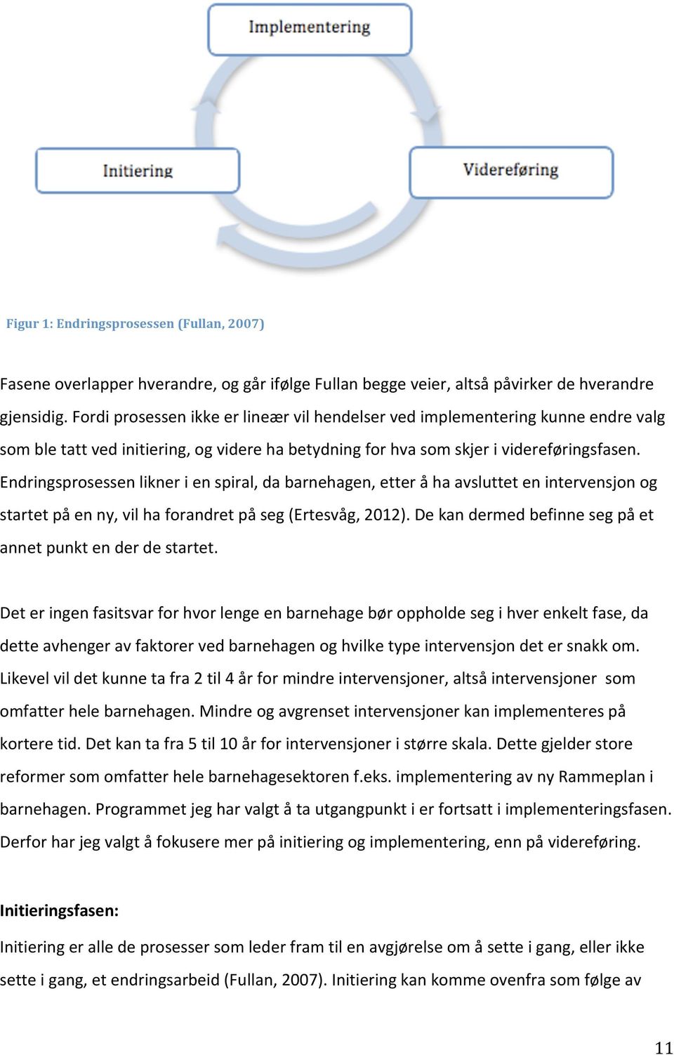 Endringsprosessenliknerienspiral,dabarnehagen,etteråhaavsluttetenintervensjonog startetpåenny,vilhaforandretpåseg(ertesvåg,2012).dekandermedbefinnesegpået annetpunktenderdestartet.