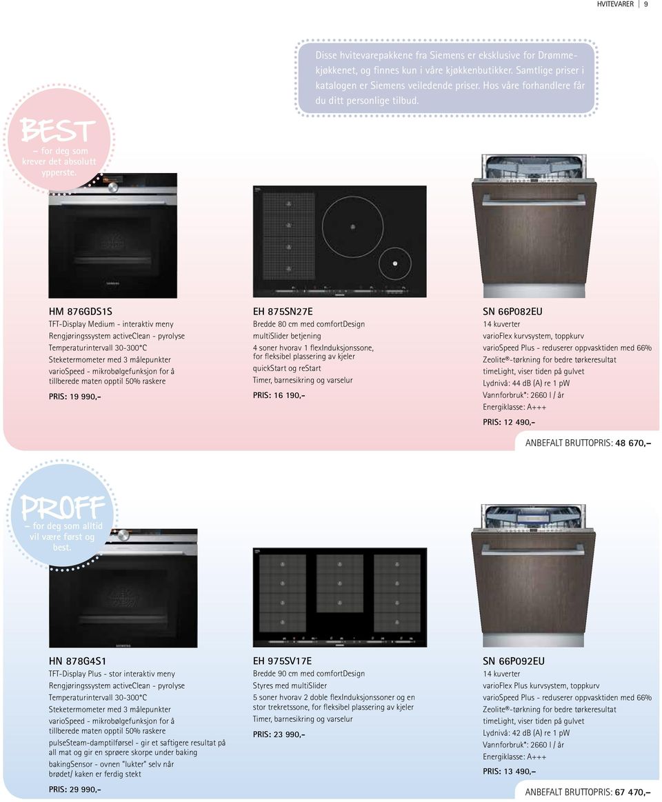 HM 876GDS1S TFT-Display Medium - interaktiv meny Rengjøringssystem activeclean - pyrolyse Temperaturintervall 30-300 C Steketermometer med 3 målepunkter variospeed - mikrobølgefunksjon for å