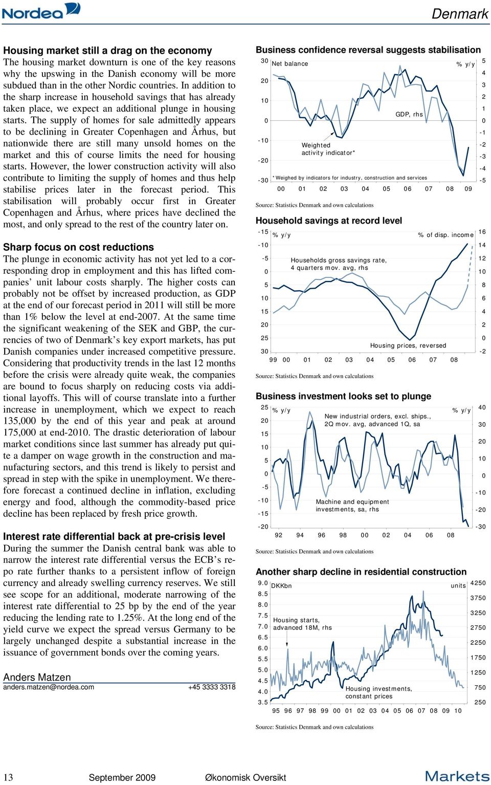 The supply of homes for sale admittedly appears to be declining in Greater Copenhagen and Århus, but nationwide there are still many unsold homes on the market and this of course limits the need for