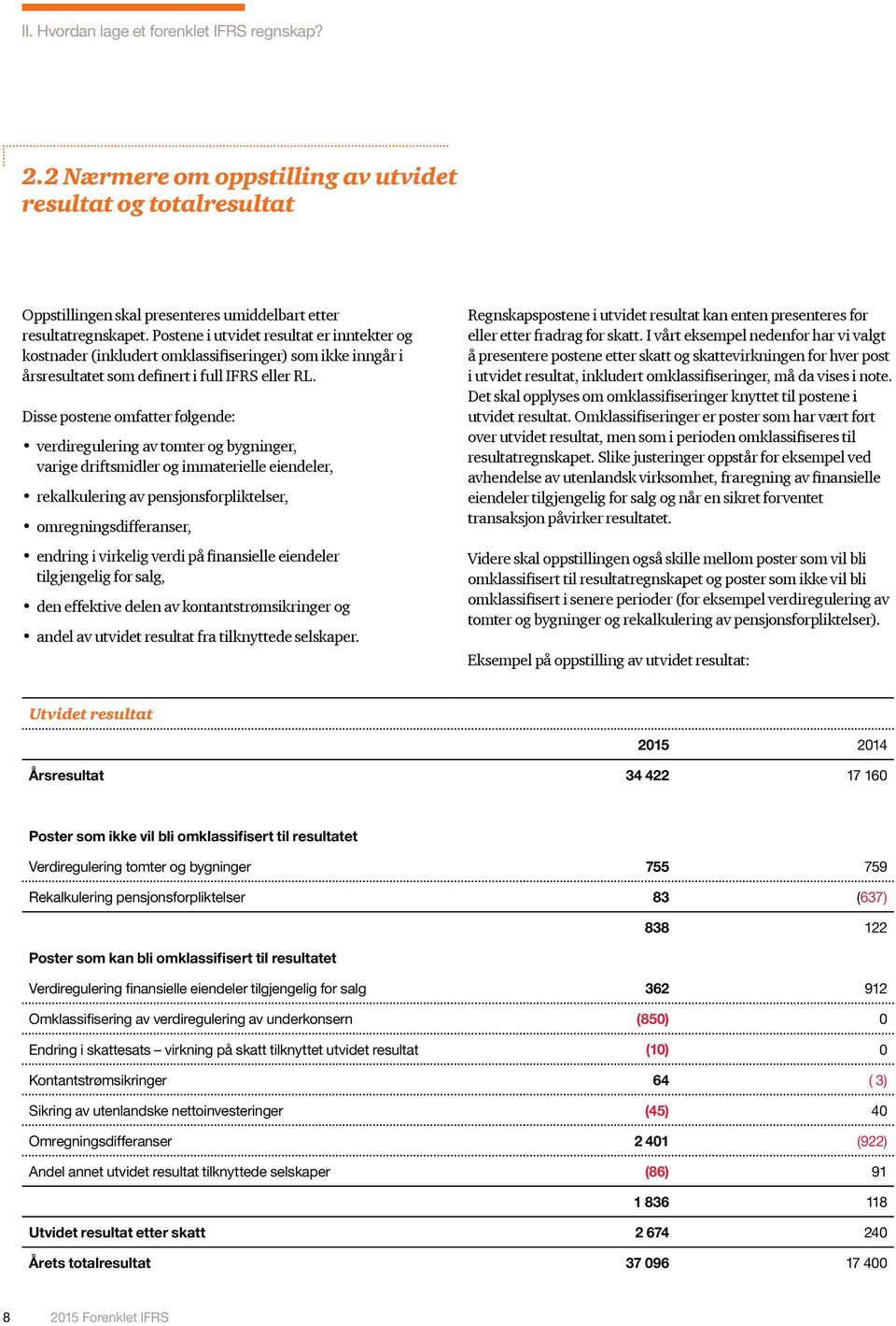 Disse postene omfatter følgende: verdiregulering av tomter og bygninger, varige driftsmidler og immaterielle eiendeler, rekalkulering av pensjonsforpliktelser, omregningsdifferanser, endring i