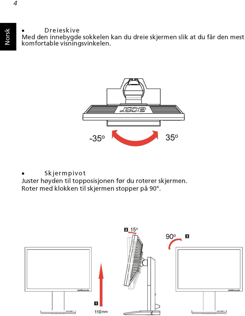 visningsvinkelen.