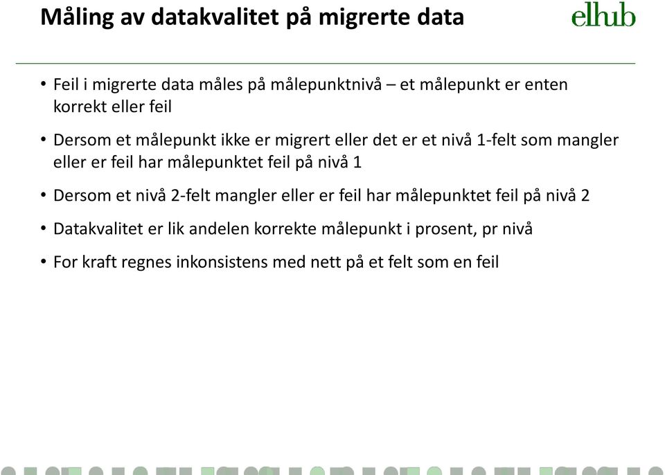 har målepunktet feil på nivå 1 Dersom et nivå 2-felt mangler eller er feil har målepunktet feil på nivå 2