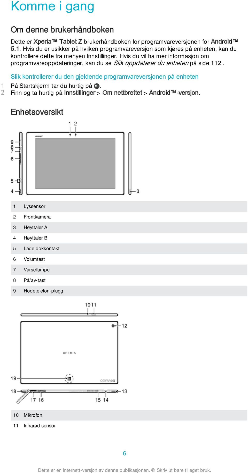 Hvis du vil ha mer informasjon om programvareoppdateringer, kan du se Slik oppdaterer du enheten på side 112.