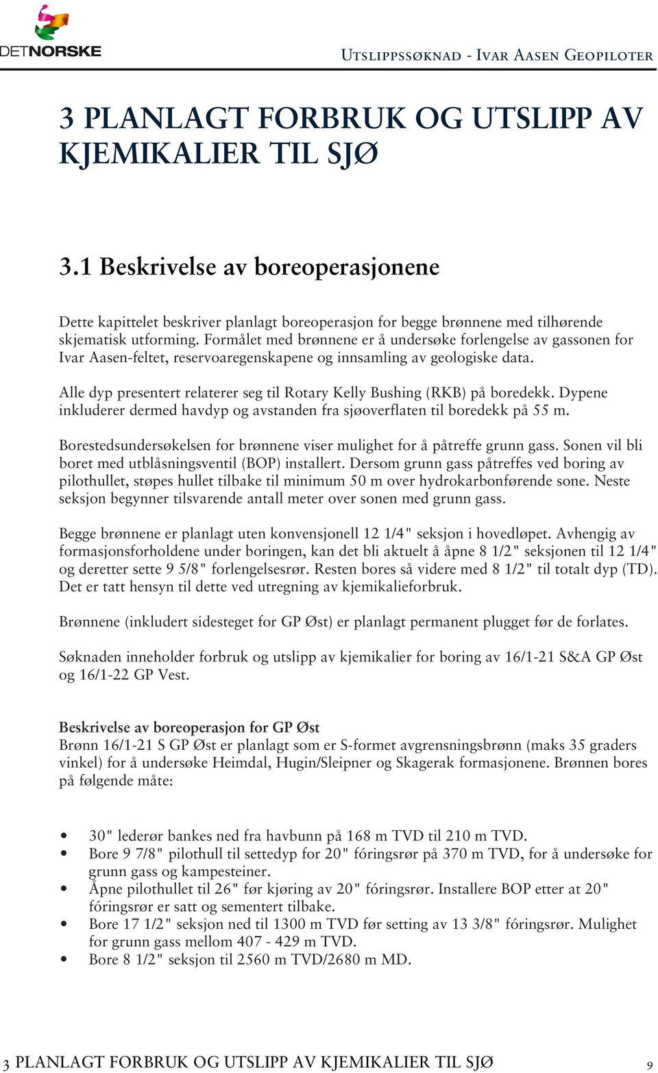 Alle dyp presentert relaterer seg til Rotary Kelly Bushing (RKB) på boredekk. Dypene inkluderer dermed havdyp og avstanden fra sjøoverflaten til boredekk på 55 m.