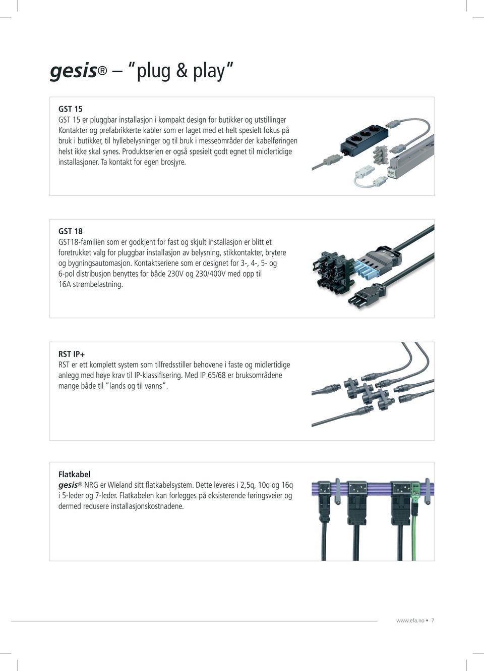 GST 18 GST18-familien som er godkjent for fast og skjult installasjon er blitt et foretrukket valg for pluggbar installasjon av belysning, stikkontakter, brytere og bygningsautomasjon.