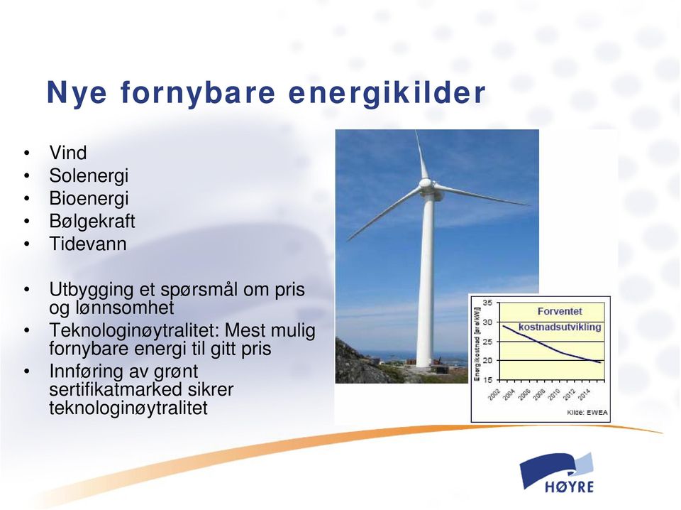 lønnsomhet Teknologinøytralitet: Mest mulig fornybare energi