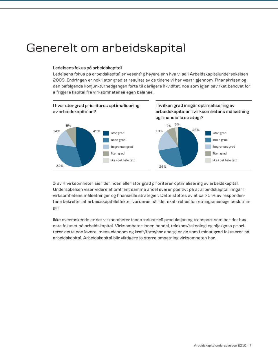 Finanskrisen og den påfølgende konjunkturnedgangen førte til dårligere likviditet, noe som igjen påvirket behovet for å frigjøre kapital fra virksomhetenes egen balanse.