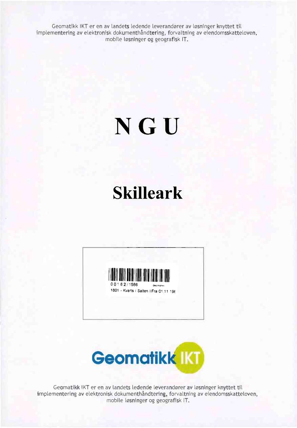 l115[11611 111111 1801 -Kvarts Salten IIFa0 1 19f Geomatikk  dokumenthåndtering, forvaltning av eiendomsskatteloven,