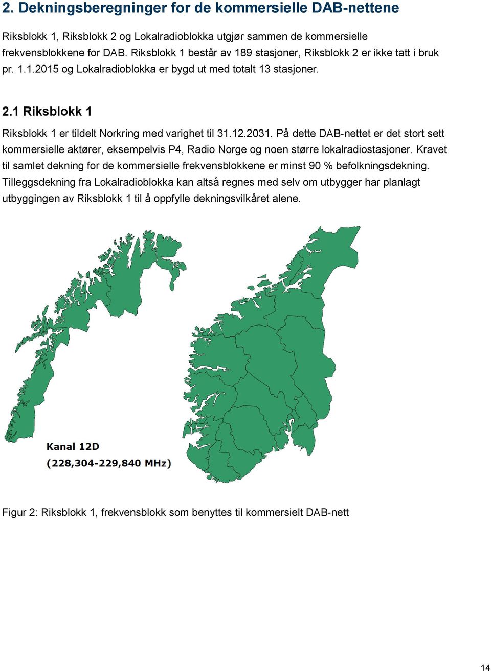 12.2031. På dette DAB-nettet er det stort sett kommersielle aktører, eksempelvis P4, Radio Norge og noen større lokalradiostasjoner.