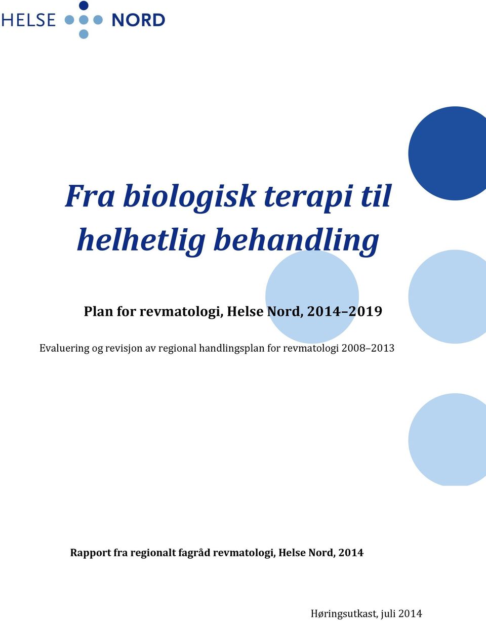 regional handlingsplan for revmatologi 2008 2013 Rapport fra