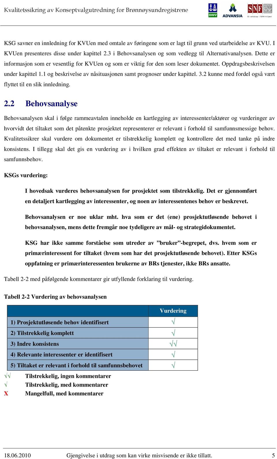 1 og beskrivelse av nåsituasjonen samt prognoser under kapittel. 3.2 kunne med fordel også vært flyttet til en slik innledning. 2.