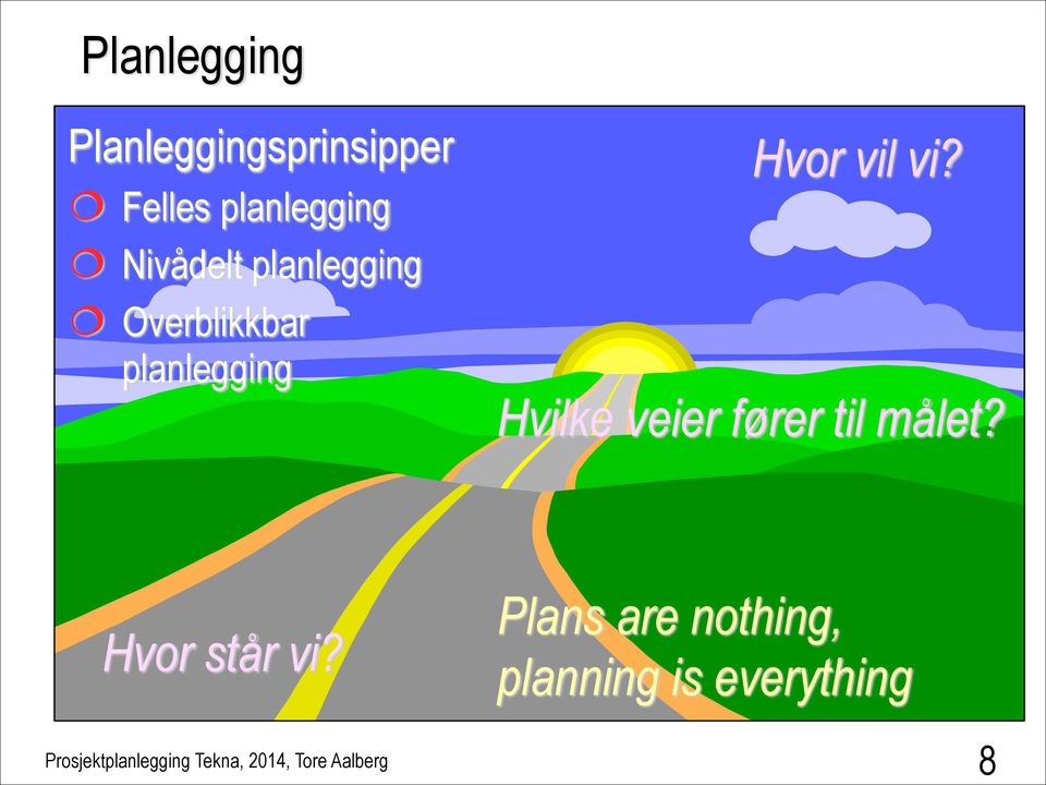 planlegging Hvor vil vi?