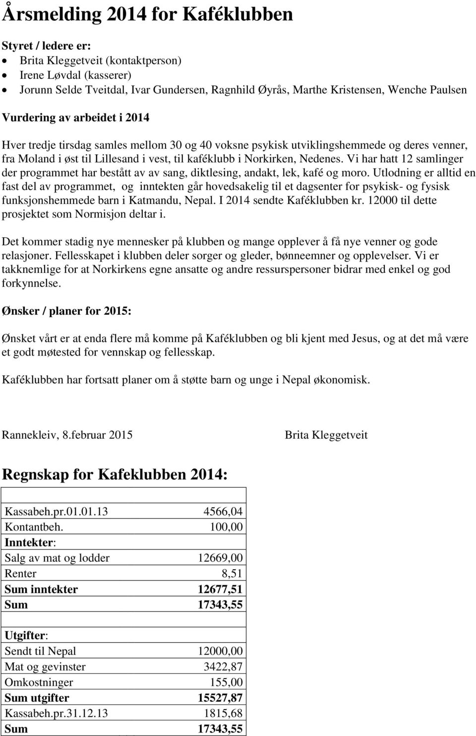 Vi har hatt 12 samlinger der programmet har bestått av av sang, diktlesing, andakt, lek, kafé og moro.