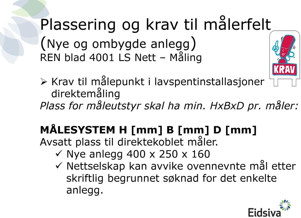 måler: MÅLESYSTEM H [mm] B [mm] D [mm] Avsatt plass til direktekoblet måler.