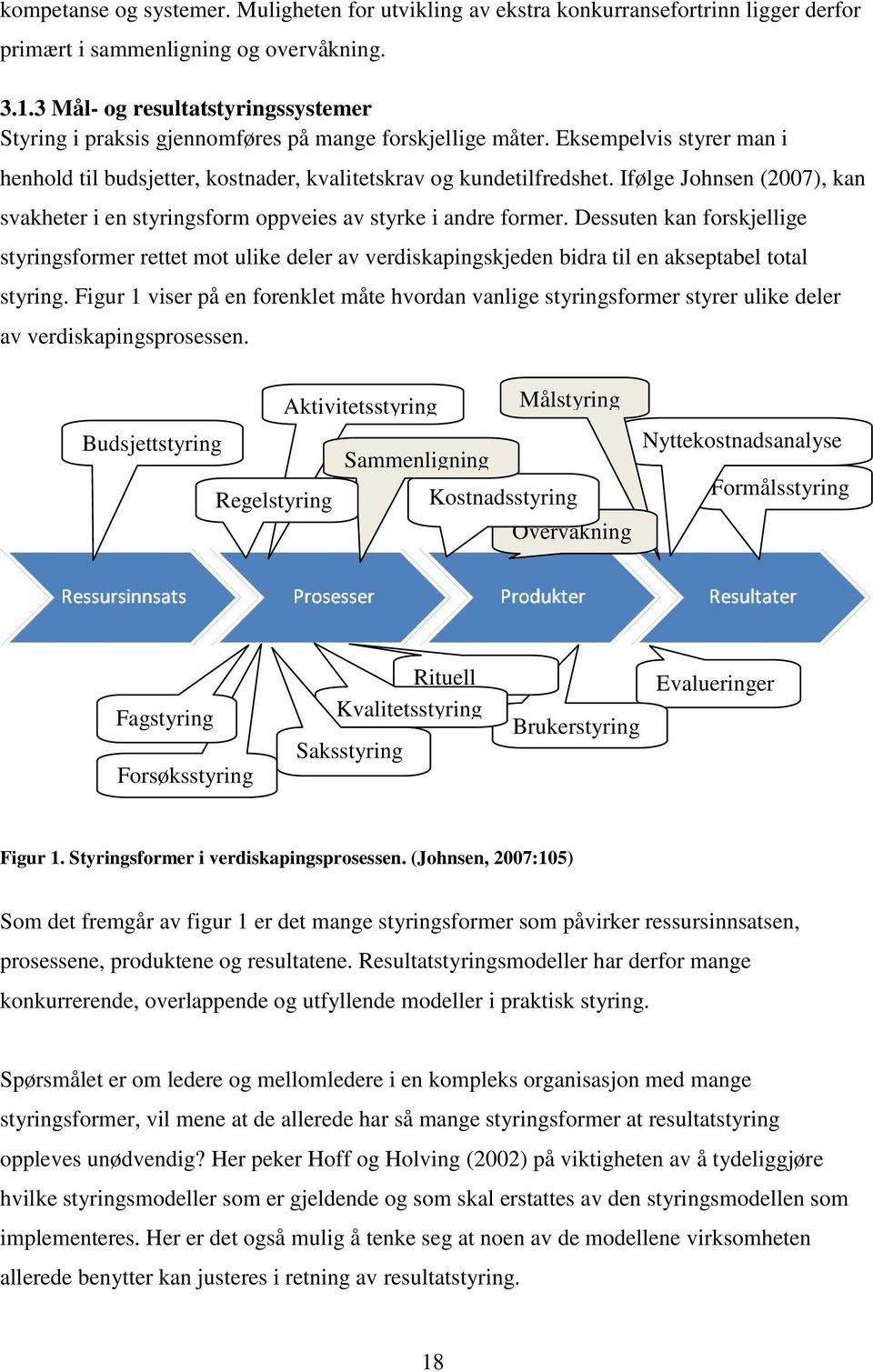 Ifølge Johnsen (2007), kan svakheter i en styringsform oppveies av styrke i andre former.