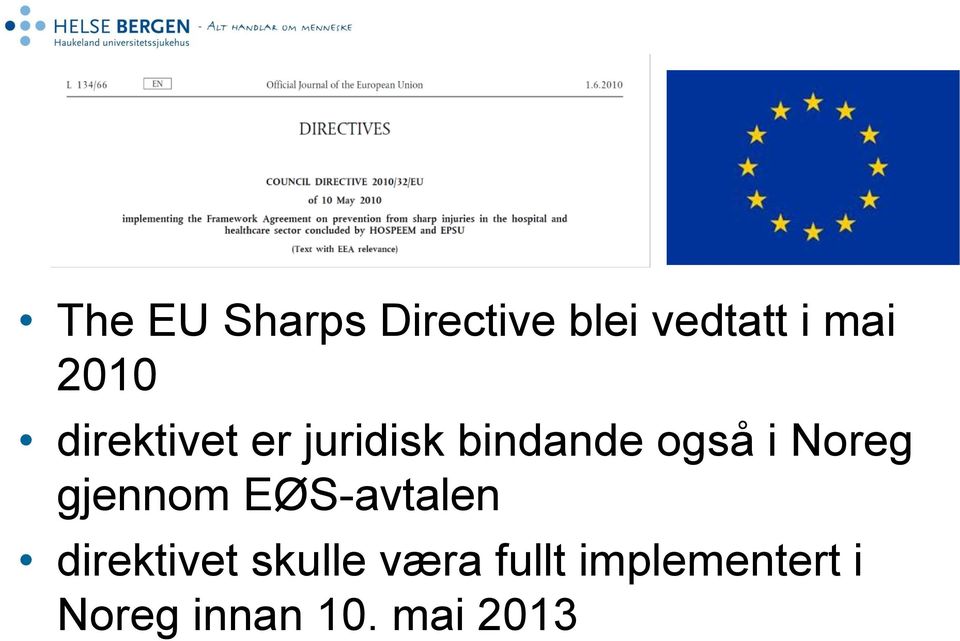 Noreg gjennom EØS-avtalen direktivet skulle