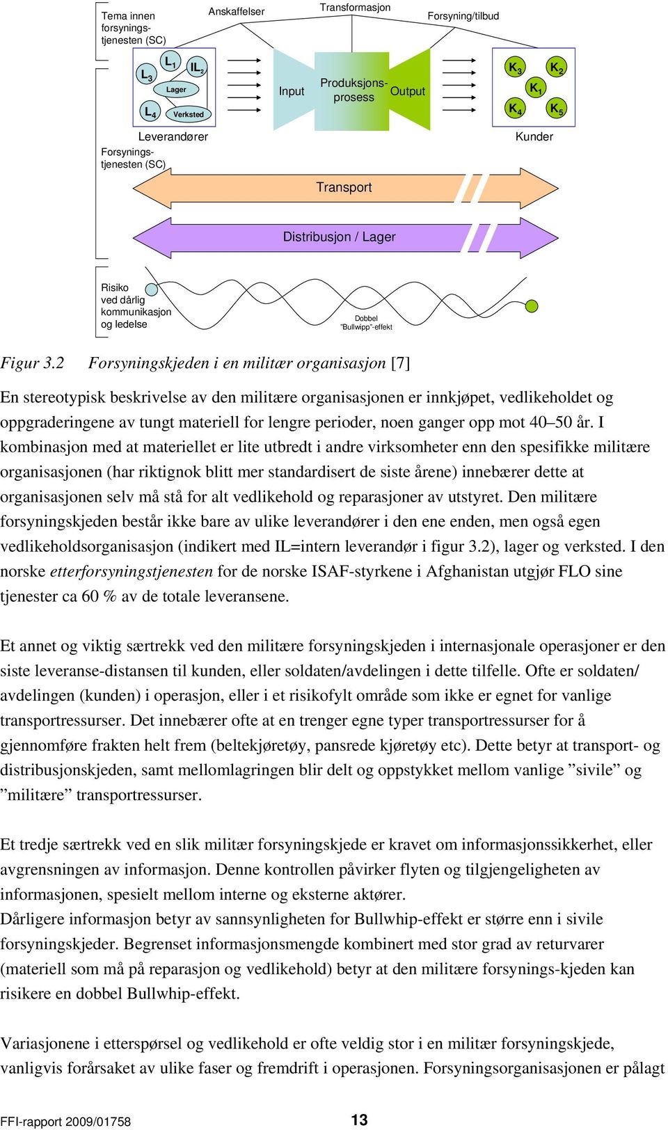 2 Forsyningskjeden i en militær organisasjon [7] En stereotypisk beskrivelse av den militære organisasjonen er innkjøpet, vedlikeholdet og oppgraderingene av tungt materiell for lengre perioder, noen