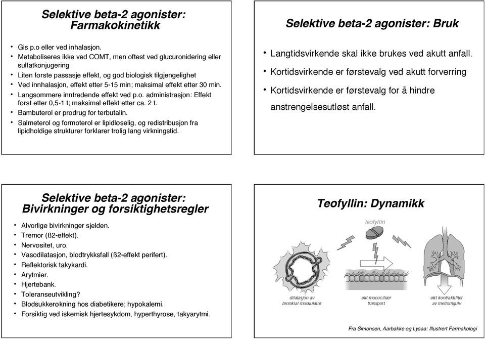 effekt etter 30 min. Langsommere inntredende effekt ved p.o. administrasjon: Effekt først etter 0,5-1 t; maksimal effekt etter ca. 2 t. Bambuterol er prodrug for terbutalin.