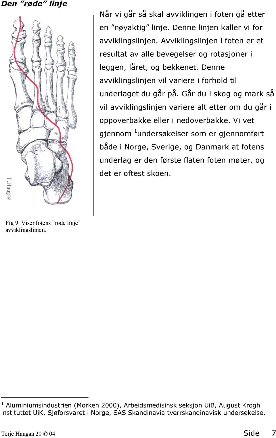 Går du i skog og mark så vil avviklingslinjen variere alt etter om du går i oppoverbakke eller i nedoverbakke.